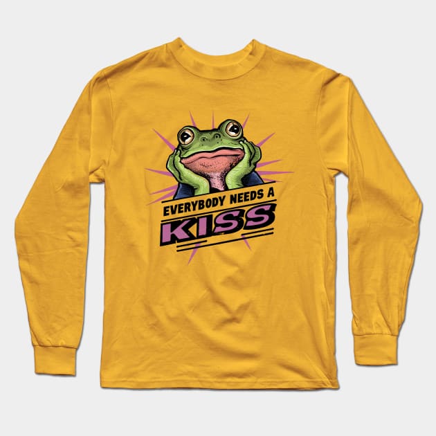 Everybody Needs a Kiss Long Sleeve T-Shirt by Sideways Tees
